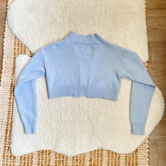 Luna Ivy Cropped Knit Sweater w/ Customizable Front – Size Small - Picture 2 of 9